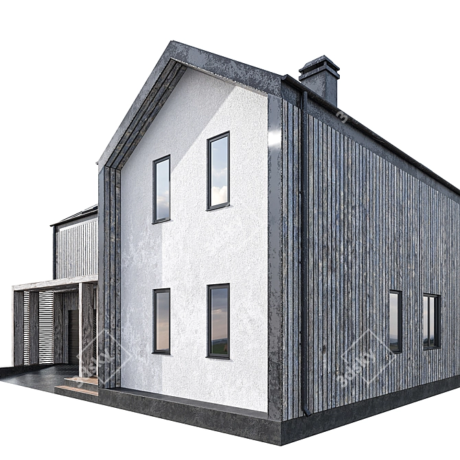 Vintage Barnhouse with Panoramic Windows 3D model image 5