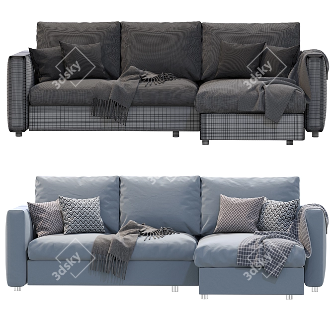 Sleek Finnala Ikea Sofa 3D model image 5