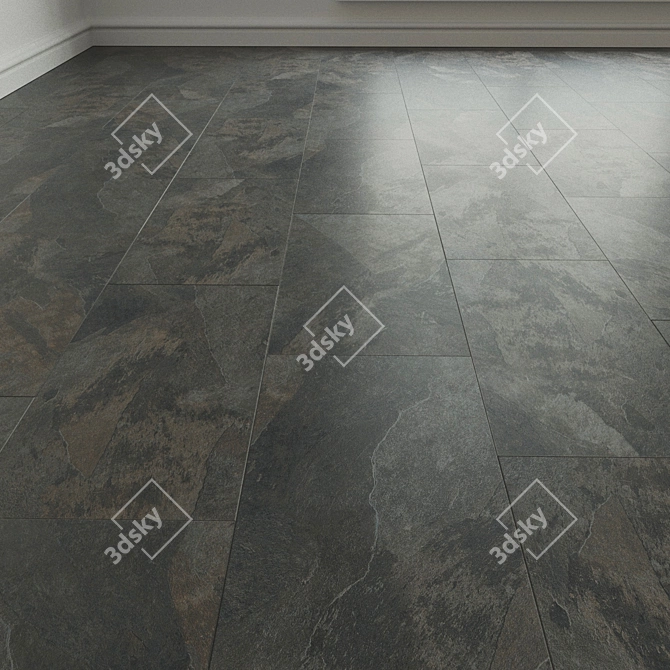 Moduleo Impress Mustang Slate: Versatile Porcelain Stoneware Tile 3D model image 1