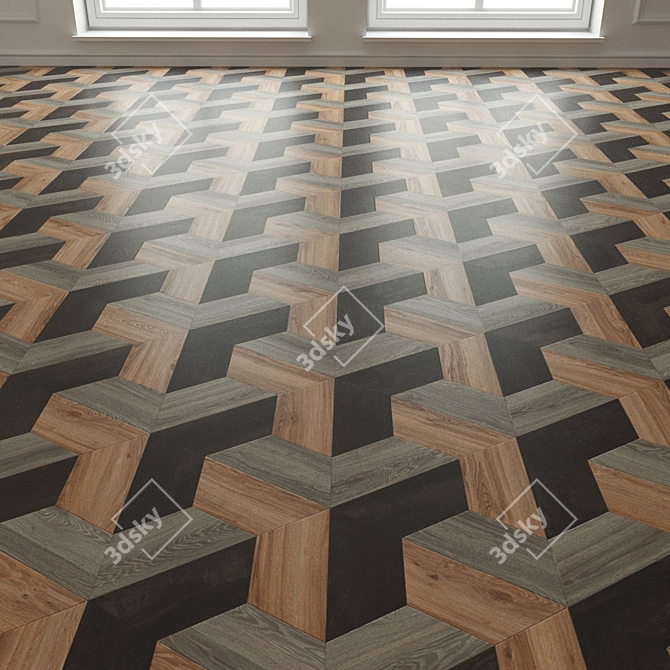 3D Porcelain Tile | Seamless Texture | Blackjack Oak 3D model image 3