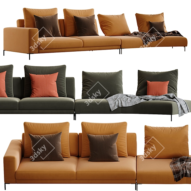 Ditre Italia Union Sofa: Modern Design, Superior Craftsmanship 3D model image 2