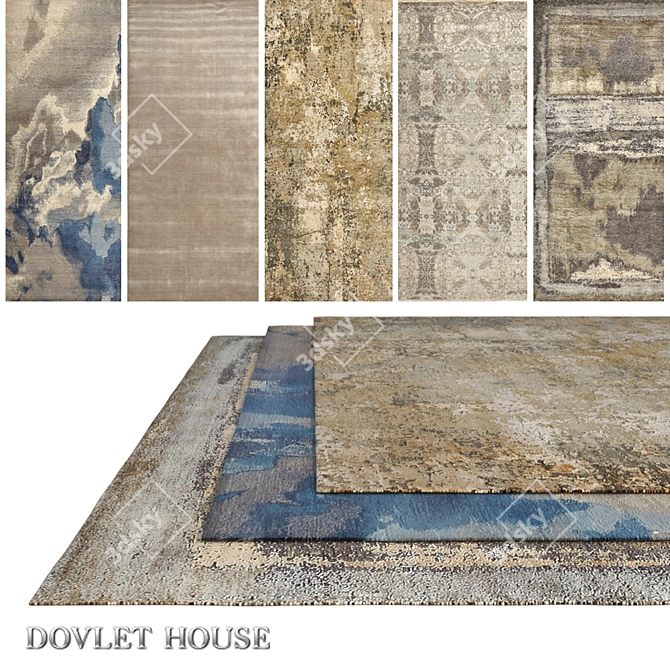 DOVLET HOUSE Carpets - Set of 5 (Part 762) 3D model image 1