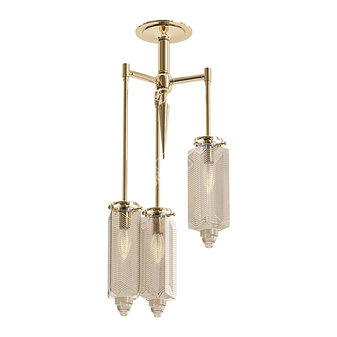 Elegant Chrysler 3-Arm Chandelier 3D model image 1