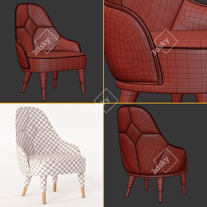 Elegant Emma Chair: Stylish Design & Unparalleled Comfort 3D model image 7