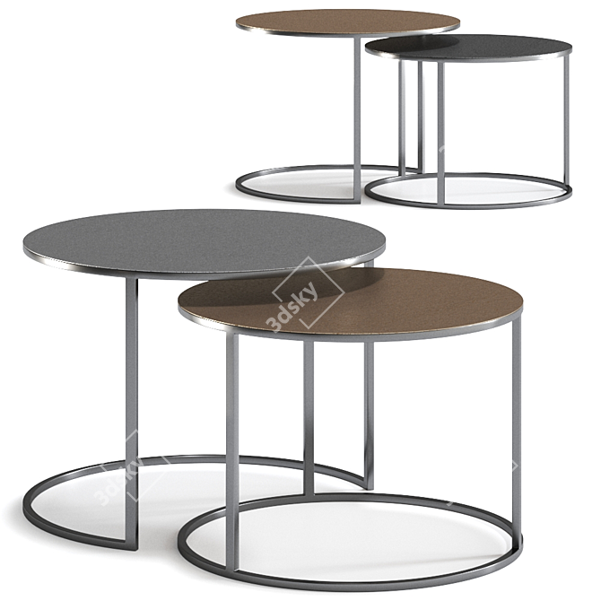 Sleek Maddox Nesting Tables 3D model image 1