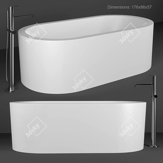 Luxurious Antonio Lupi Oio 4 Soaking Tub 3D model image 1