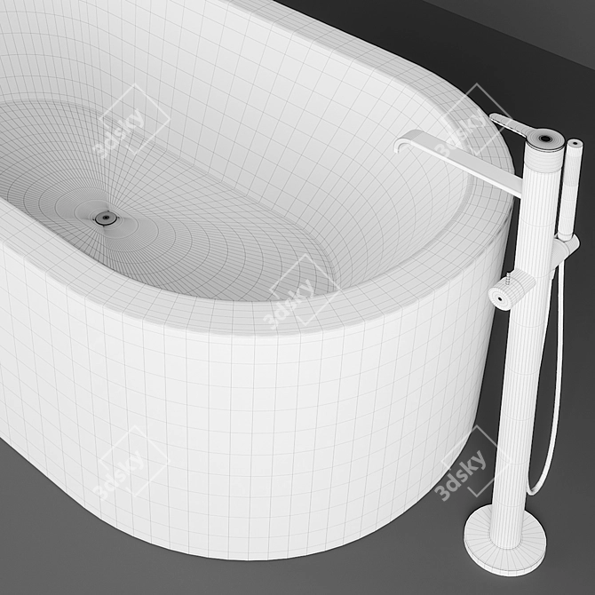 Luxurious Antonio Lupi Oio 4 Soaking Tub 3D model image 2