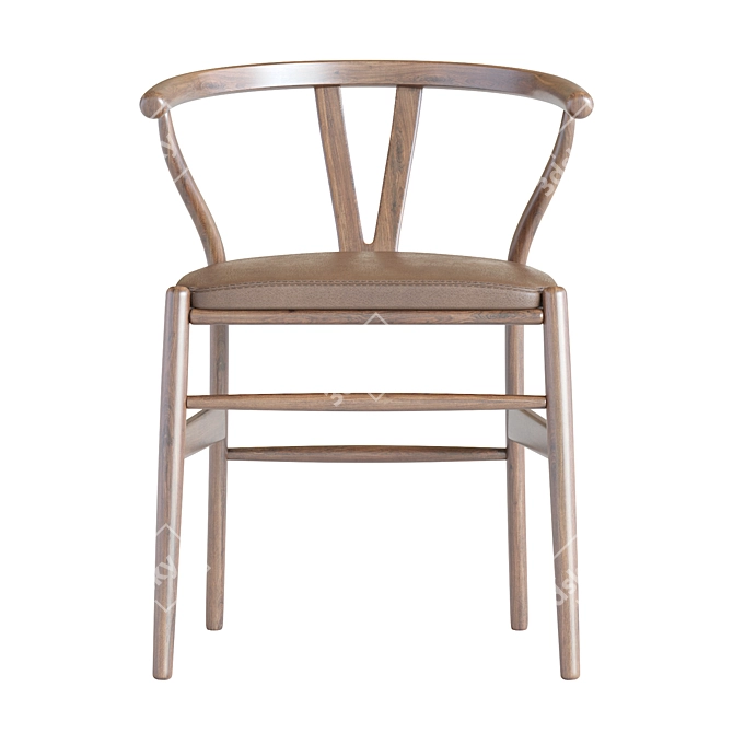 Minimalist Scandinavian Wishbone Chair 3D model image 5