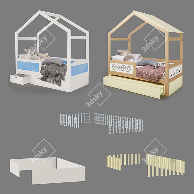 Customizable Modern Crib 3D model image 2