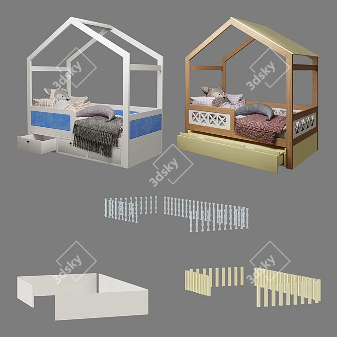 Customizable Modern Crib 3D model image 9