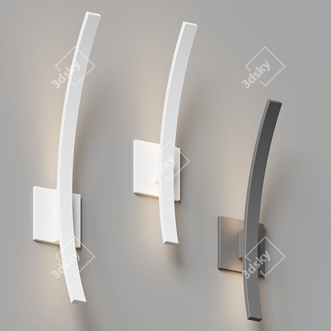 Sleek Curved L Arc Wall Light 3D model image 3