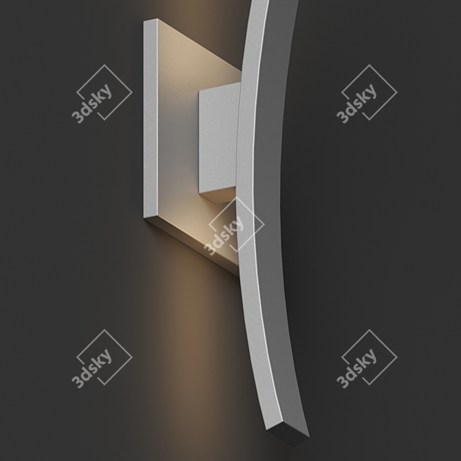 Sleek Curved L Arc Wall Light 3D model image 4