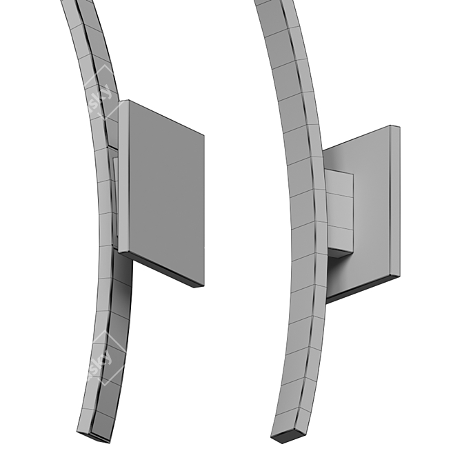 Sleek Curved L Arc Wall Light 3D model image 5