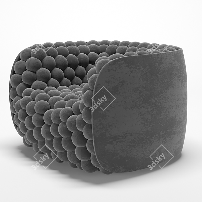 Velvet Bubble Chair: Simple Elegance 3D model image 3