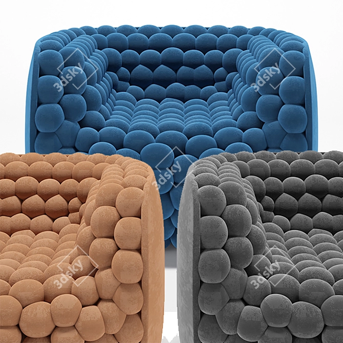 Velvet Bubble Chair: Simple Elegance 3D model image 4