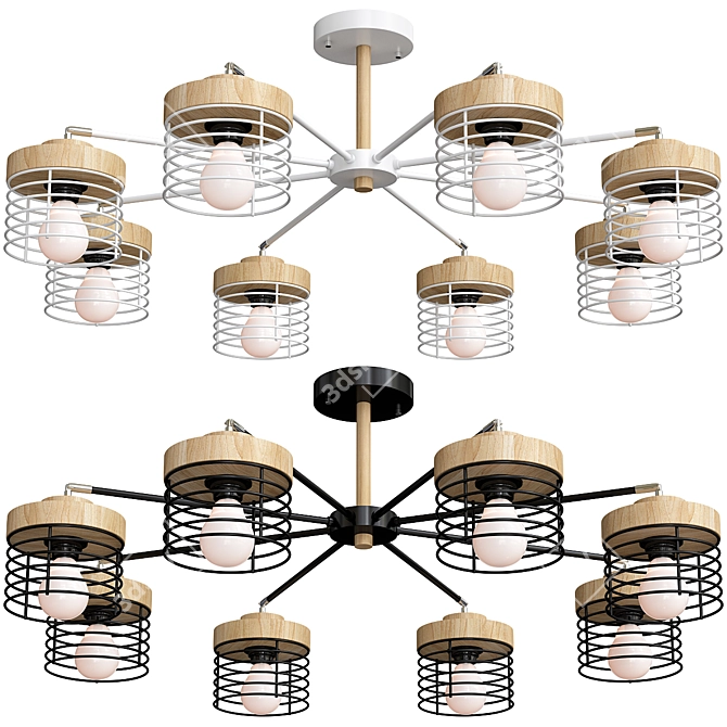 Elegant Corf Chandelier by Anzazo 3D model image 1