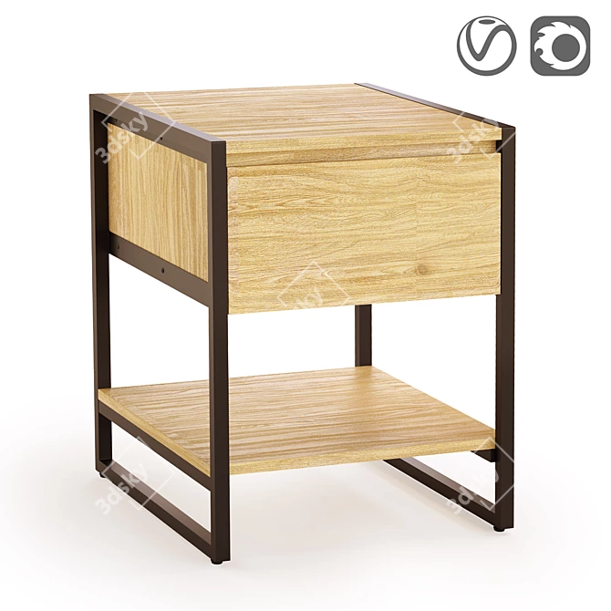 Industrial Style Hiba Cabinet 3D model image 1