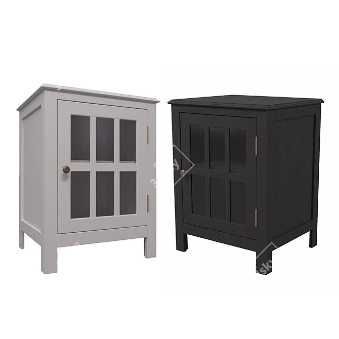 Elegant Glass-Paneled Accent Cabinet 3D model image 1