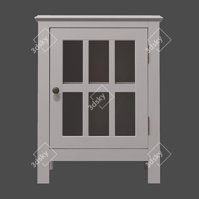 Elegant Glass-Paneled Accent Cabinet 3D model image 2