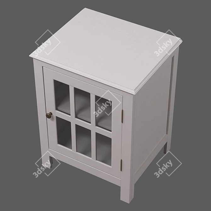 Elegant Glass-Paneled Accent Cabinet 3D model image 3