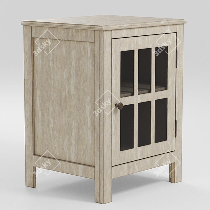 Elegant Glass-Paneled Accent Cabinet 3D model image 9