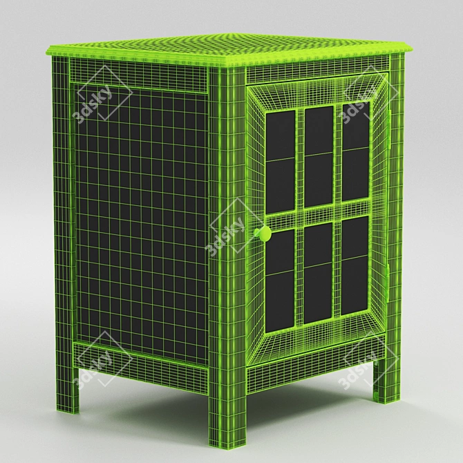 Elegant Glass-Paneled Accent Cabinet 3D model image 11