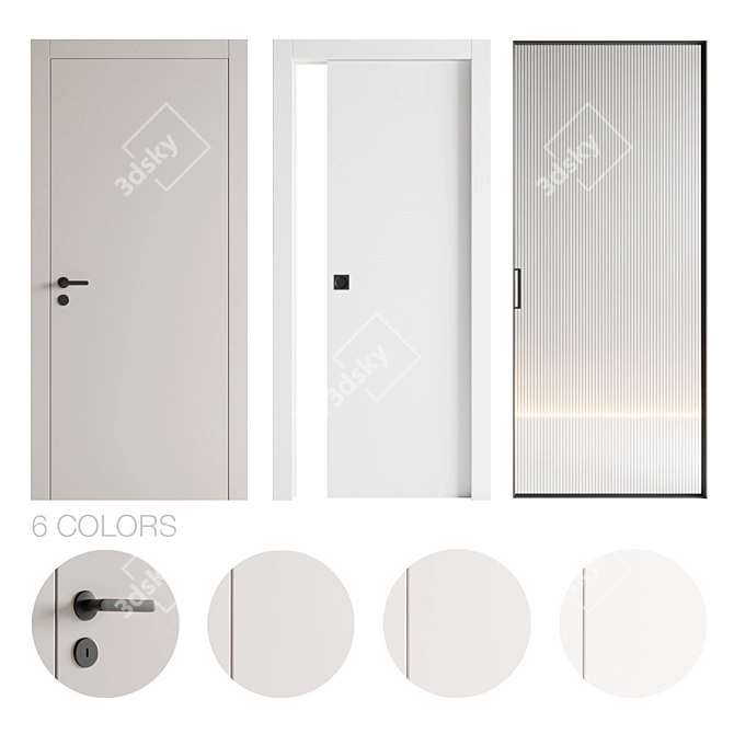 Elegant Garofoli Doors Set 3D model image 1