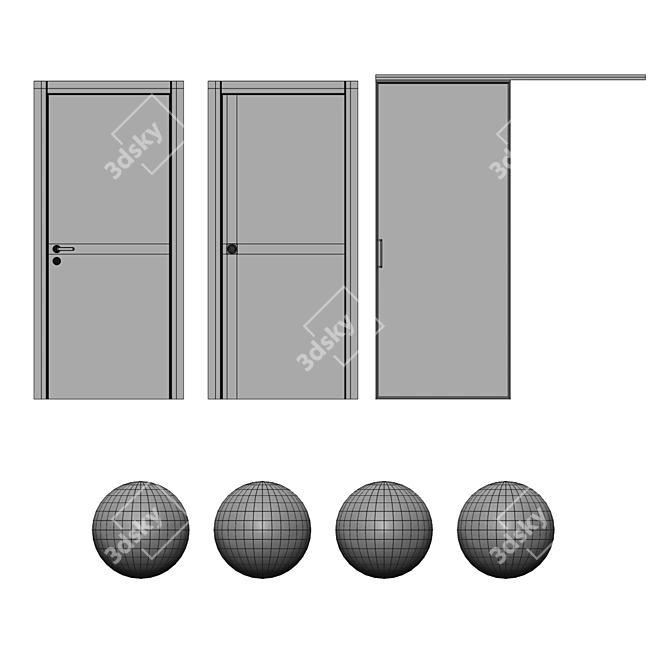 Elegant Garofoli Doors Set 3D model image 4