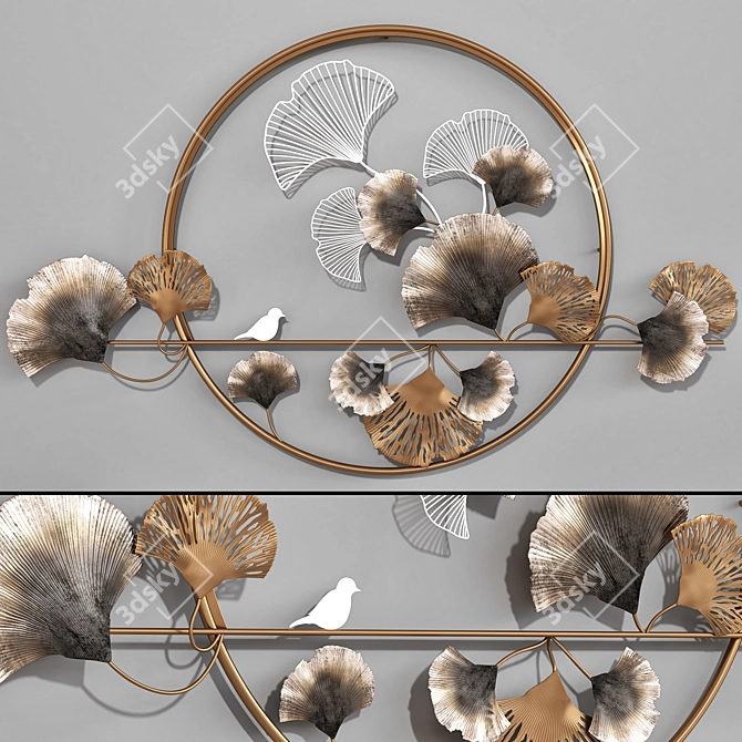 Modern Abstract Metal Wall Decor 3D model image 1