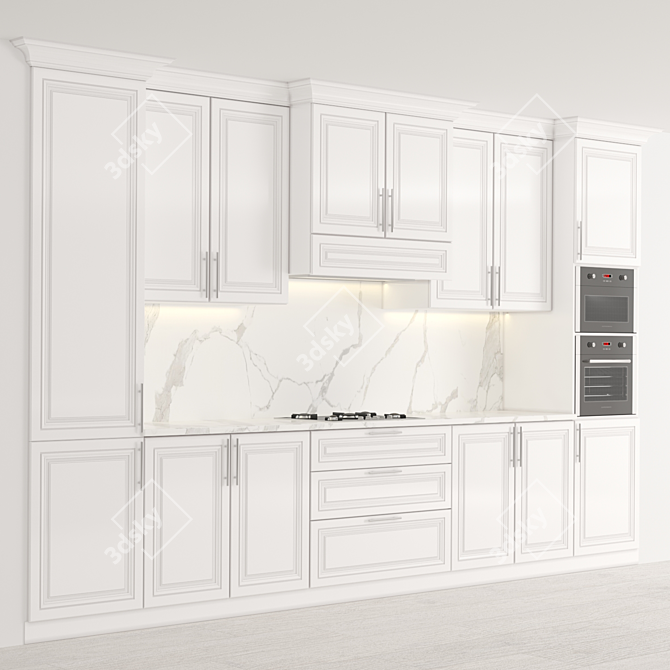 Elegant Kitchen 27: Modern, Millimeter Measurements 3D model image 2