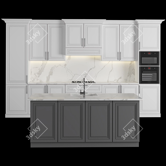 Elegant Kitchen 27: Modern, Millimeter Measurements 3D model image 5