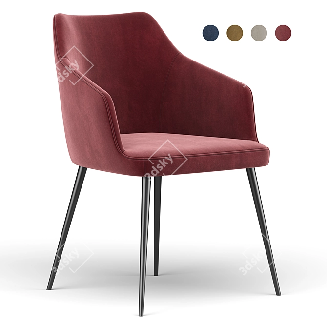 Contemporary Charlie Dining Chair 3D model image 1