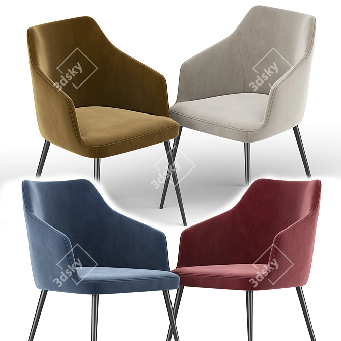 Contemporary Charlie Dining Chair 3D model image 2