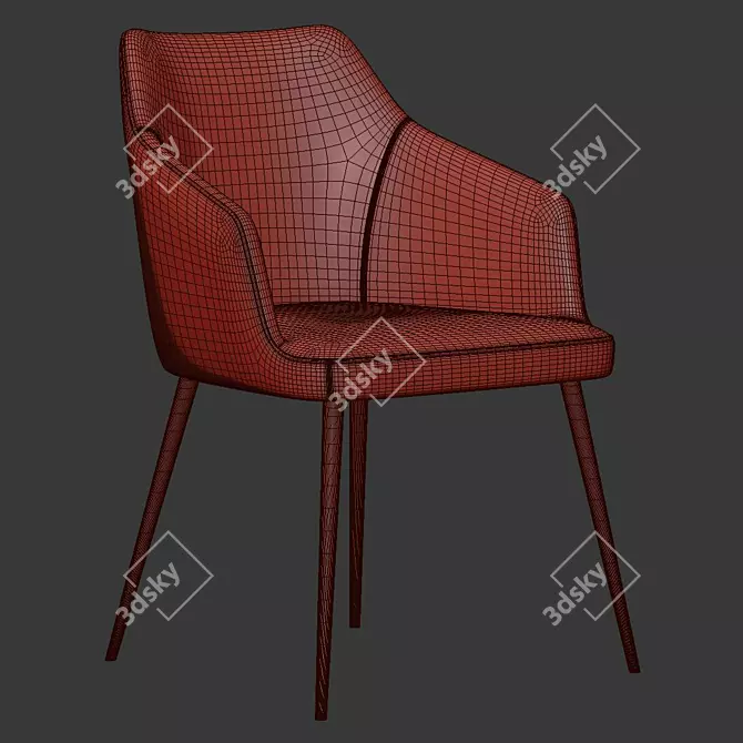 Contemporary Charlie Dining Chair 3D model image 5