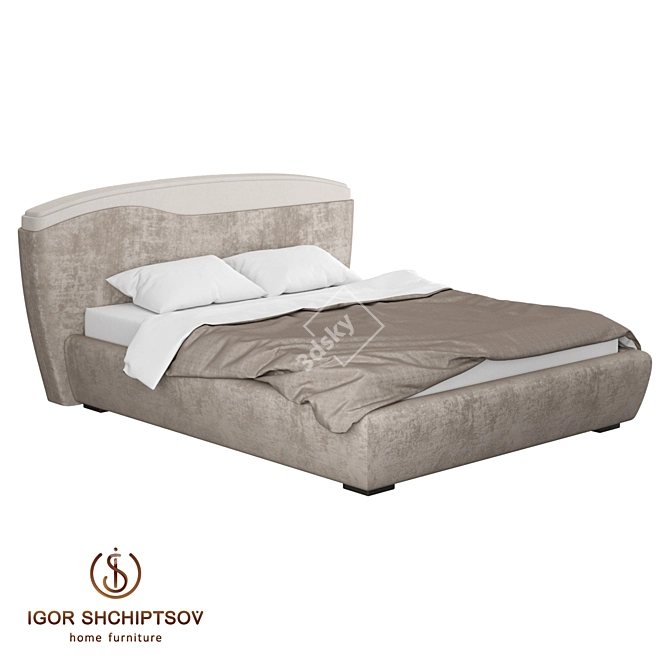 Elegant OM HANNA Bed 3D model image 1