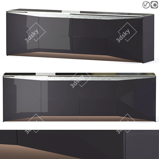 Luxury Diamond Sideboard 3D model image 1