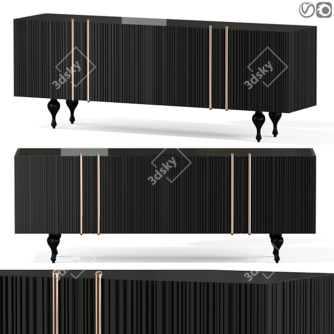 Elegant Mabel Sideboard: Modern, Spacious, Stylish 3D model image 7