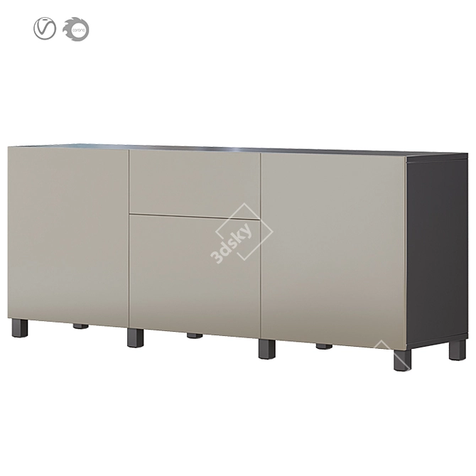 IKEA BESTA БЕСТО 1: Stylish 180cm TV Stand 3D model image 3