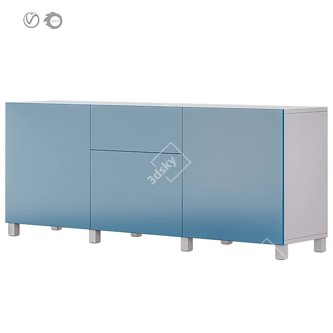 IKEA BESTA БЕСТО 1: Stylish 180cm TV Stand 3D model image 4