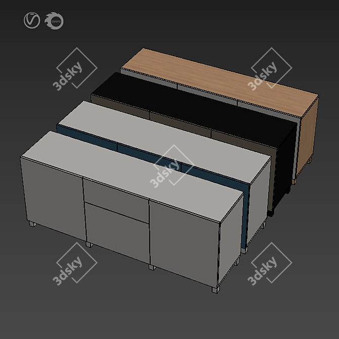 IKEA BESTA БЕСТО 1: Stylish 180cm TV Stand 3D model image 5