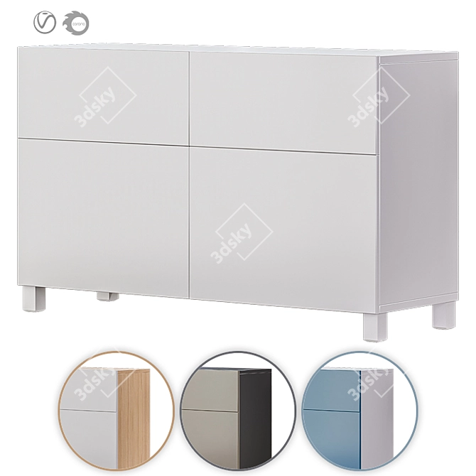 Modern IKEA BESTA BESTO 3 Wall Unit 3D model image 1