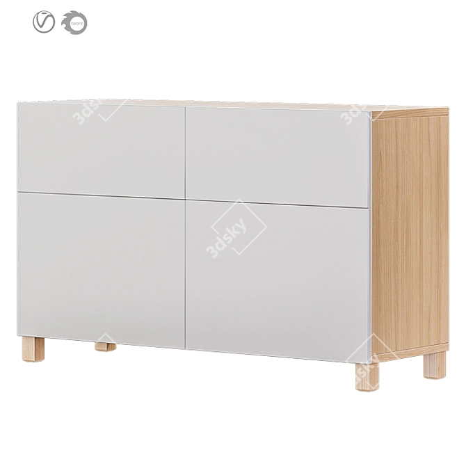 Modern IKEA BESTA BESTO 3 Wall Unit 3D model image 2