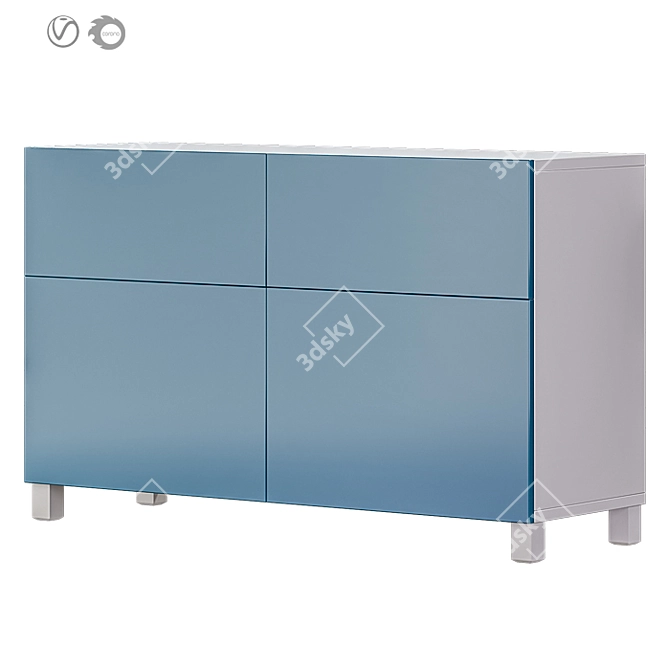 Modern IKEA BESTA BESTO 3 Wall Unit 3D model image 4