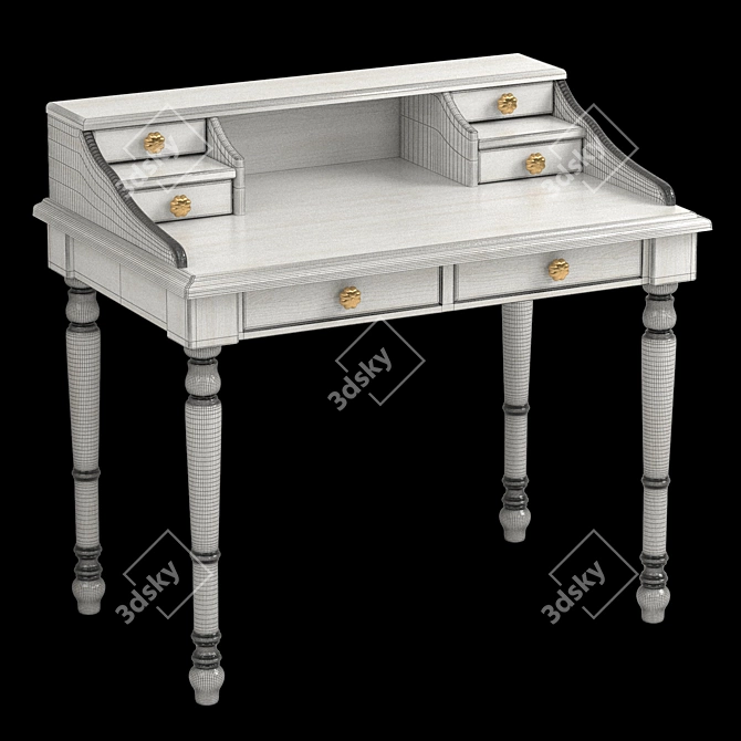 Modern Wood Dining Table 3D model image 7