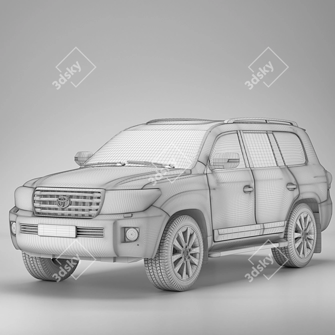 Luxury Land Cruiser 200: Powerful and Versatile SUV 3D model image 4