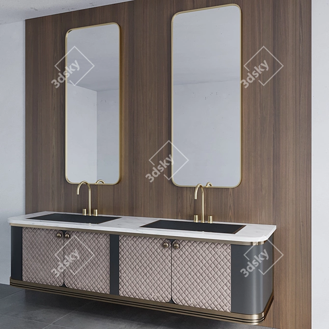 Sleek Bathroom Furniture Set 3D model image 2