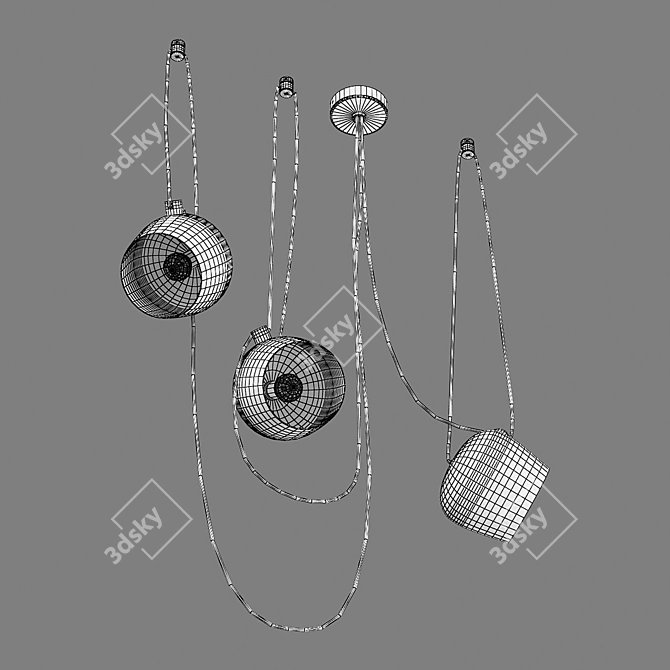 Modern Pendant Fixture - 727133 Omega Lightstar 3D model image 4