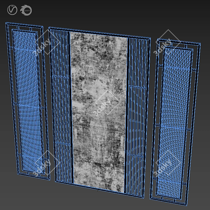 Decorative Partition Screen - Elegant Room Divider 3D model image 3