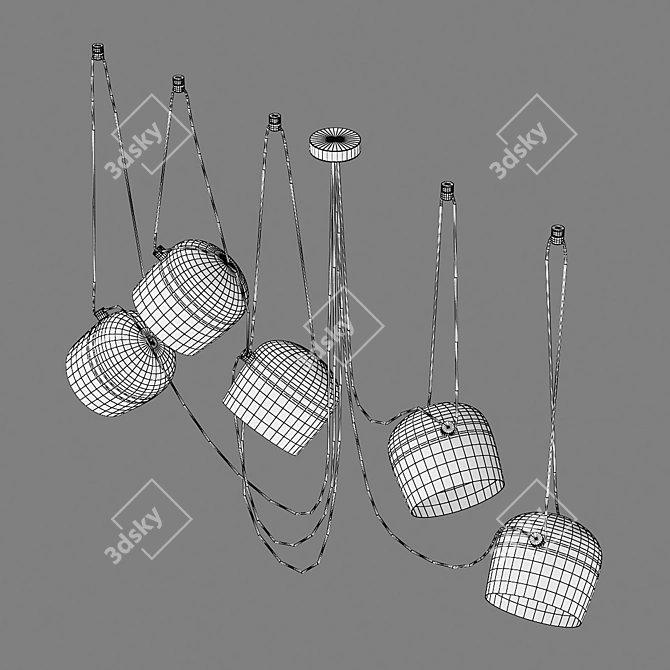 Modern 5-Light Omega Lightstar Pendant 3D model image 5