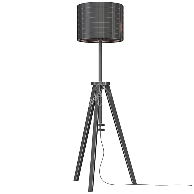 Lauters Floor Lamp - Elegant Brown Oak and White Design 3D model image 3